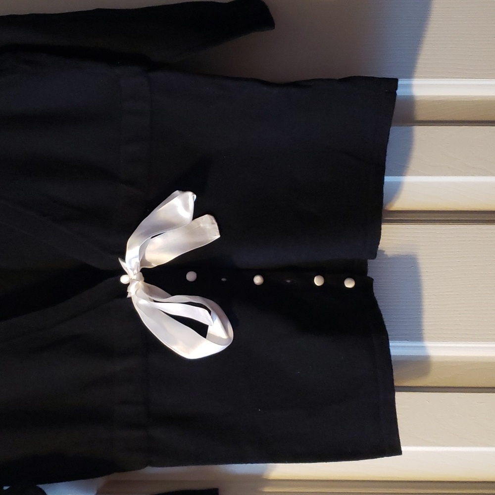 NWT WHBM Black Sweater with White buttons and sash. Size Small - Picture 3 of 5